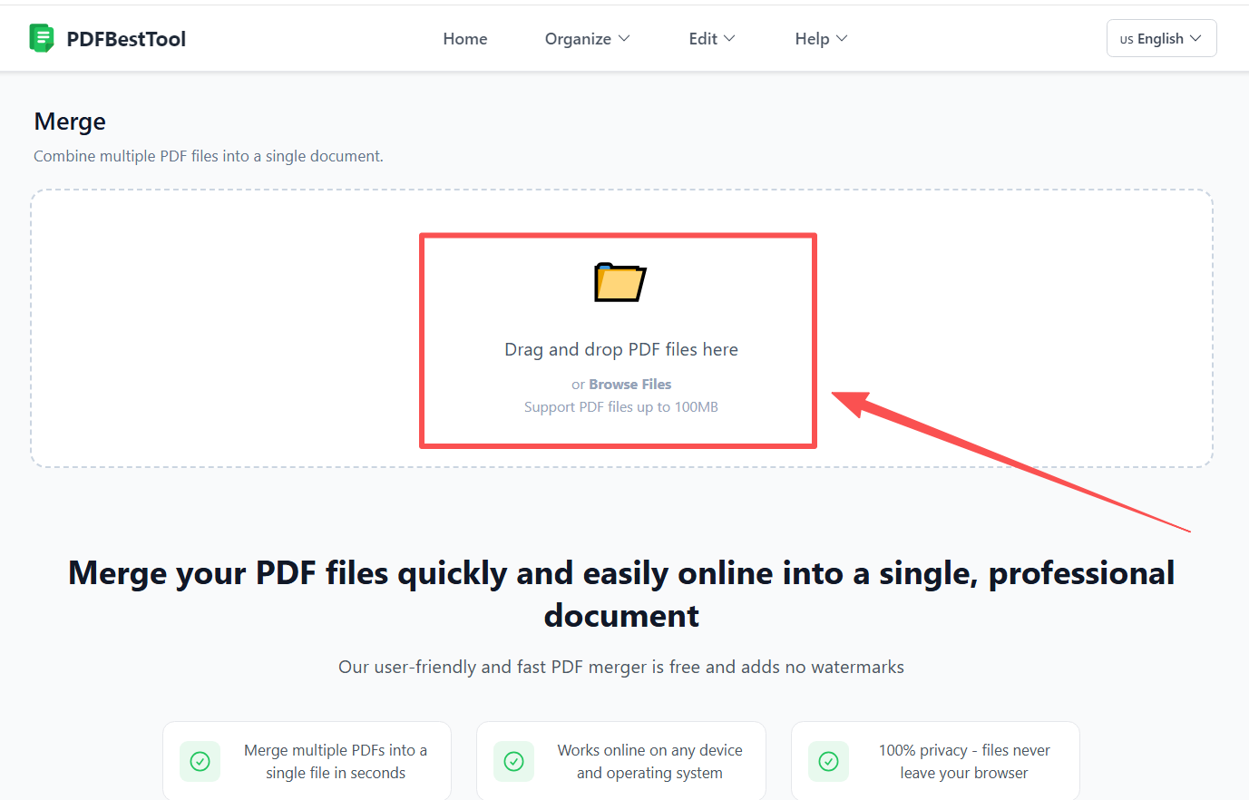 Files added to merge list